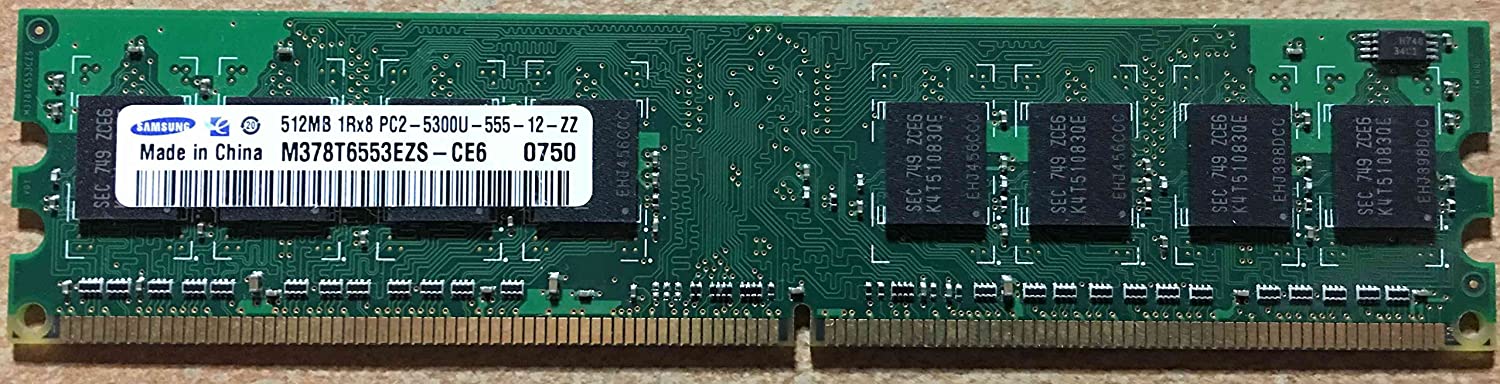 Samsung - Modulo di memoria RAM da 512 MB M378T6553EZS-CE6 DDR2 PC2-5300U 667 Mhz CL5 Samsung - Modulo di memoria RAM da 512 MB M378T6553EZS-CE6 DDR2 PC2-5300U 667 Mhz CL5